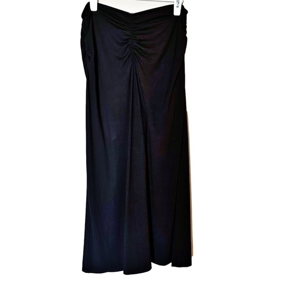 House Of Harlow 1960 Black Strapless Ruched Midi Dress Size Large - Picture 7 of 7